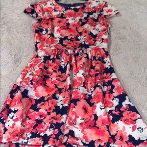 Floral dark blue dress